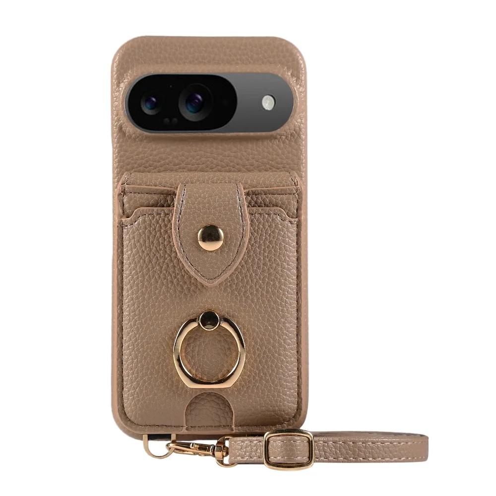 

Crossbody Ring Stand Mirror Wallet with Card Holder Phone Case for Google Pixel 9 Pro XL 8 7 6 Pro 8A 7A 6A Leather Protec Cover Google Pixel 7Pro верблюд