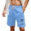 Men's Print Cotton Linen Casual Shorts Men's Fashionable Beach Shorts
