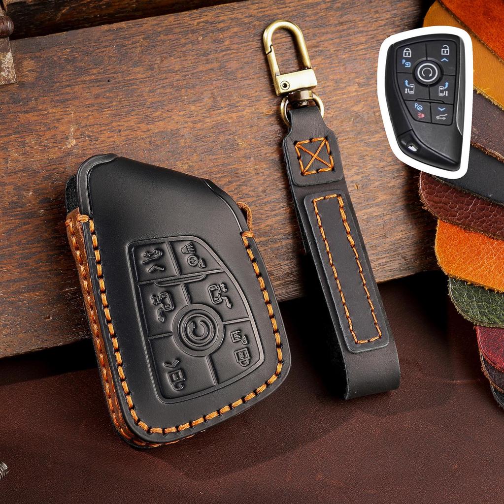 Leather Key Cover for Buick Century & Envision - Custom Fit with Protective Buckle Shell