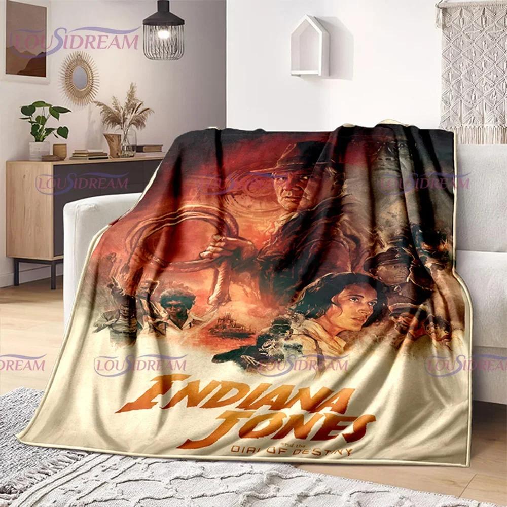 Indiana Jones and The Dial of Destiny Flannel Blanket Bedding Bedspread Sofa Warm Blanket Home Decor Children Adult Fans Gift