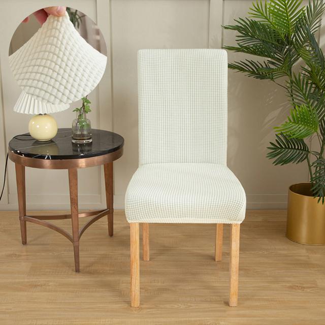 Anti -Dirty Jacquard Chair Covers Soild Colour Soft Spandex Chair Slipcovers Dust Proof Protective For Dining Room Kitchen Home