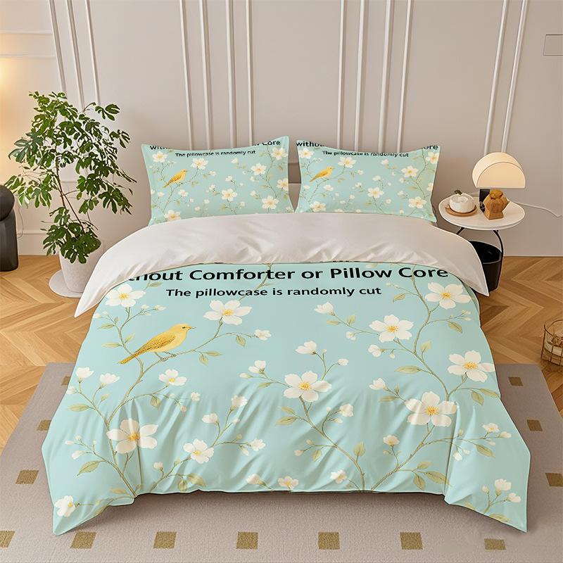 Quilt Cover Three-Piece Quilt Cover Set Home Textile Bed Sheet Set 135Cm * 200cm - cover + and one