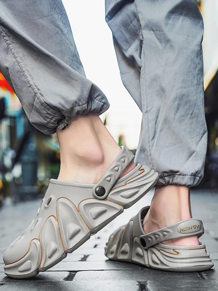 Fashion Slides Eva Beach Male Slipper Hole Trend 2025 Fun Designer Luxury High Quality Fashion Casual Elegant Y2k Comfortable Men's Shoe