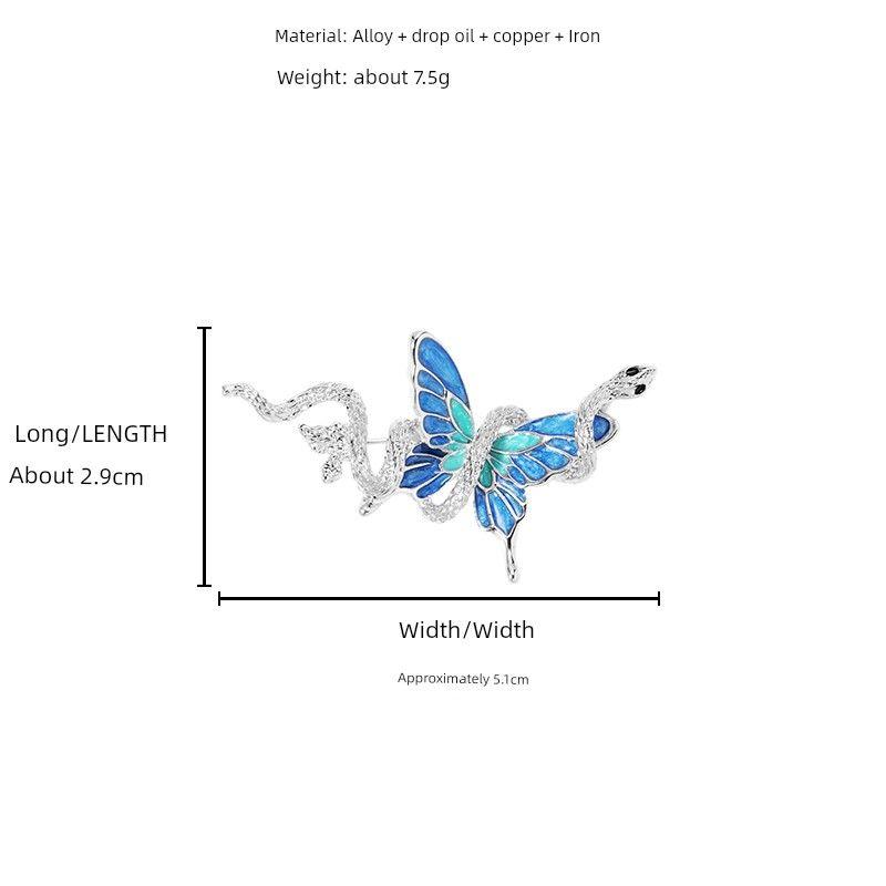 

Lingsnake Winding Butterfly Brooch Stylish Niche Style Match with Coat Fancy Accessible Luxury Pin Corsage Embellished Ornament Women Spirit snake wrapped butterfly brooch