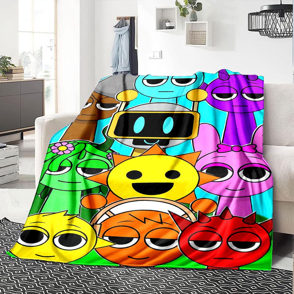 1pc SPRUNKI5 Blanket, Gift, for Men and Women, Soft Blanket, Good for Sofa Bed Couch Travel, Lightweight Flannel Blanket