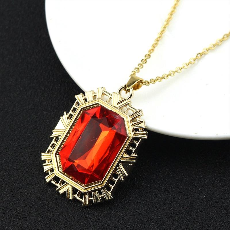 Same The Sandman Ruby Necklace Square Pendant Cos Props Birthday Christmas Gift