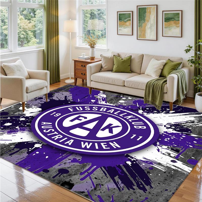 Austria Wien FC Design Crystal Velvet Rug Soft Decorative Mat for Bedroom Entrance