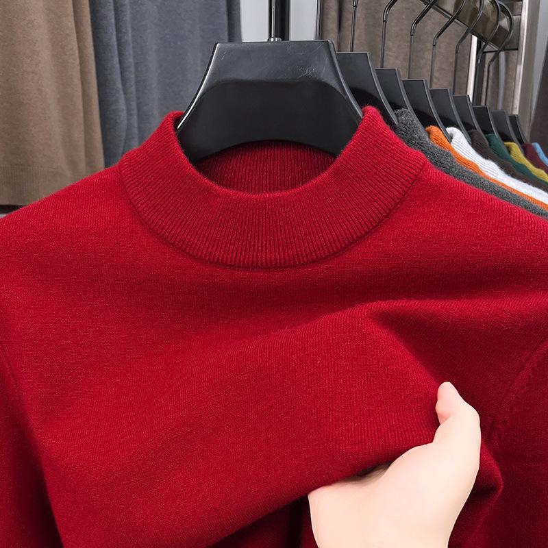 Herrenpullover mit halbem Rollkragen: Trendige Herbst/Winter Strickware im koreanischen Stil, Warme Oberbekleidung für Herren