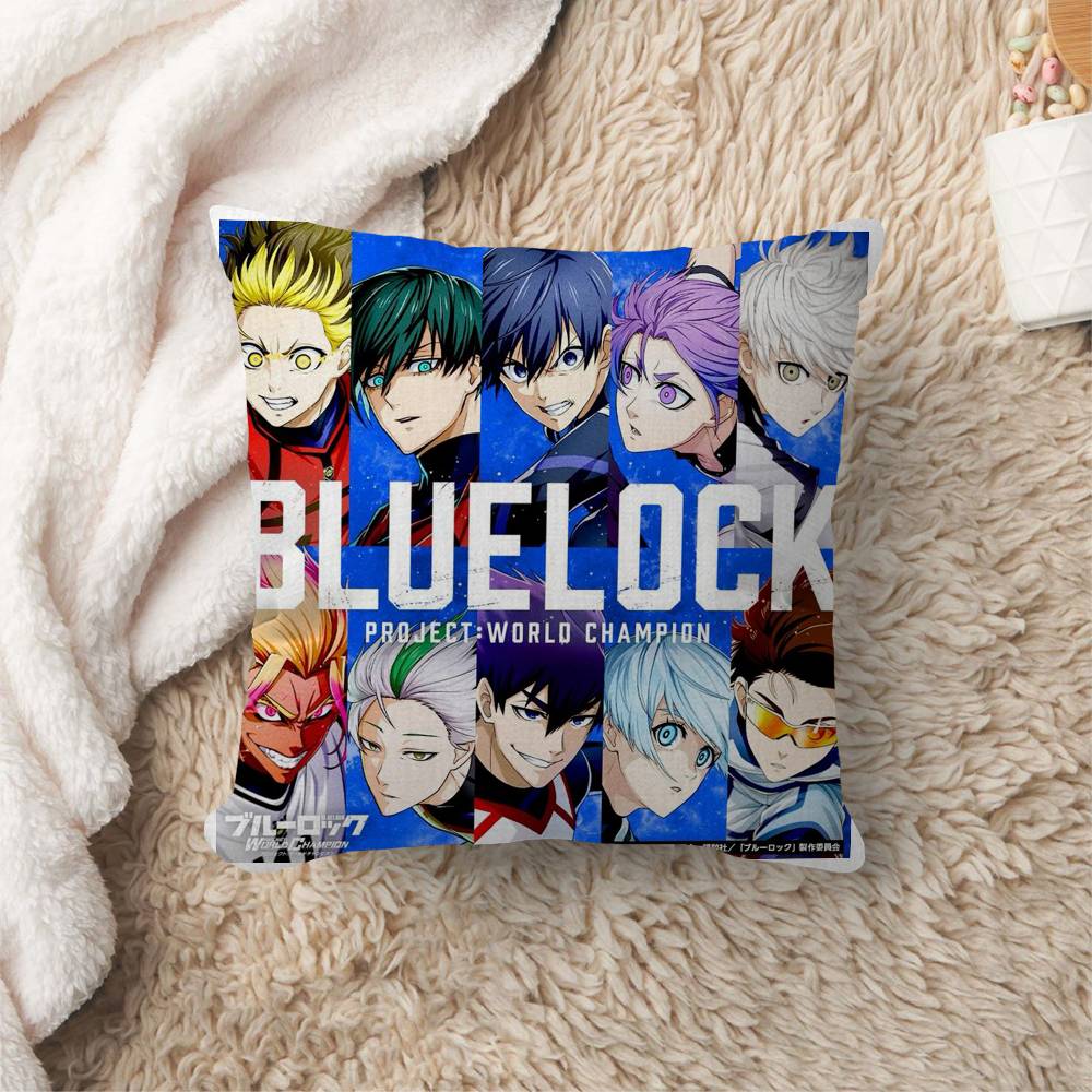 Anime Blue Lock Cushion Cover Inches Farmhouse Decor Home Throw Pillow Covers for Couch Decorations
