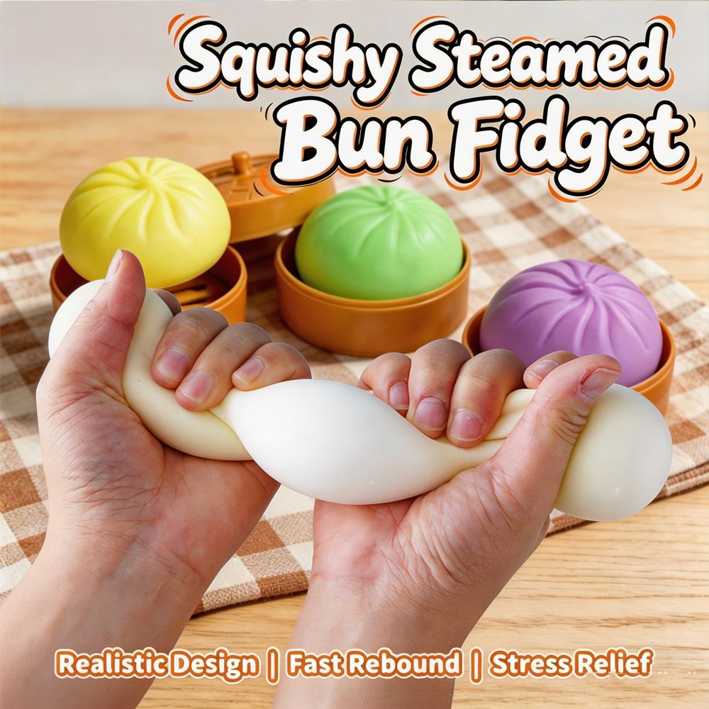 Giant Steamed Bun Squishy Fast Rising Stress Relief Fidget Toy Kawaii Simulation Food Squeeze Toy Anti Anxiety for Adults Gift