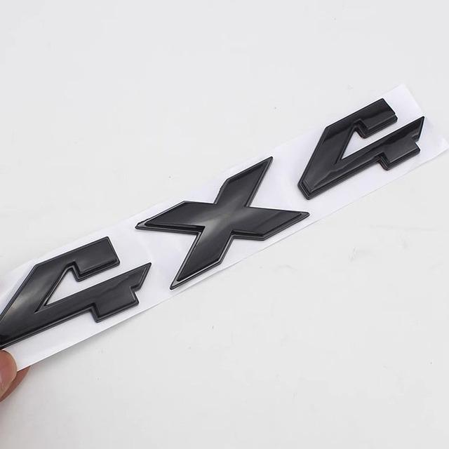 3D ABS Silver Black Logo 4X4 Emblem Car Trunk Decal For 4X4 Stikcer Accessories
