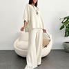 Two-Piece Outfit Oversized 45720 Sleeve Pullover Top And Wide Leg