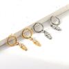 Spiral Planet Earrings Design Mushroom U-Shaped Fishtail with White Diamond Ear Buckle Stainless Steel Earrings