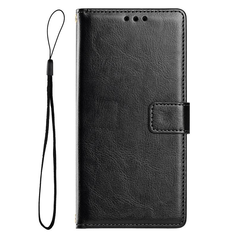 Flip cover mobile phone case is suitable for Samsung A57IPHONE mobile phone leather case insert card magnetic attraction solid color Crazy Horse patte
