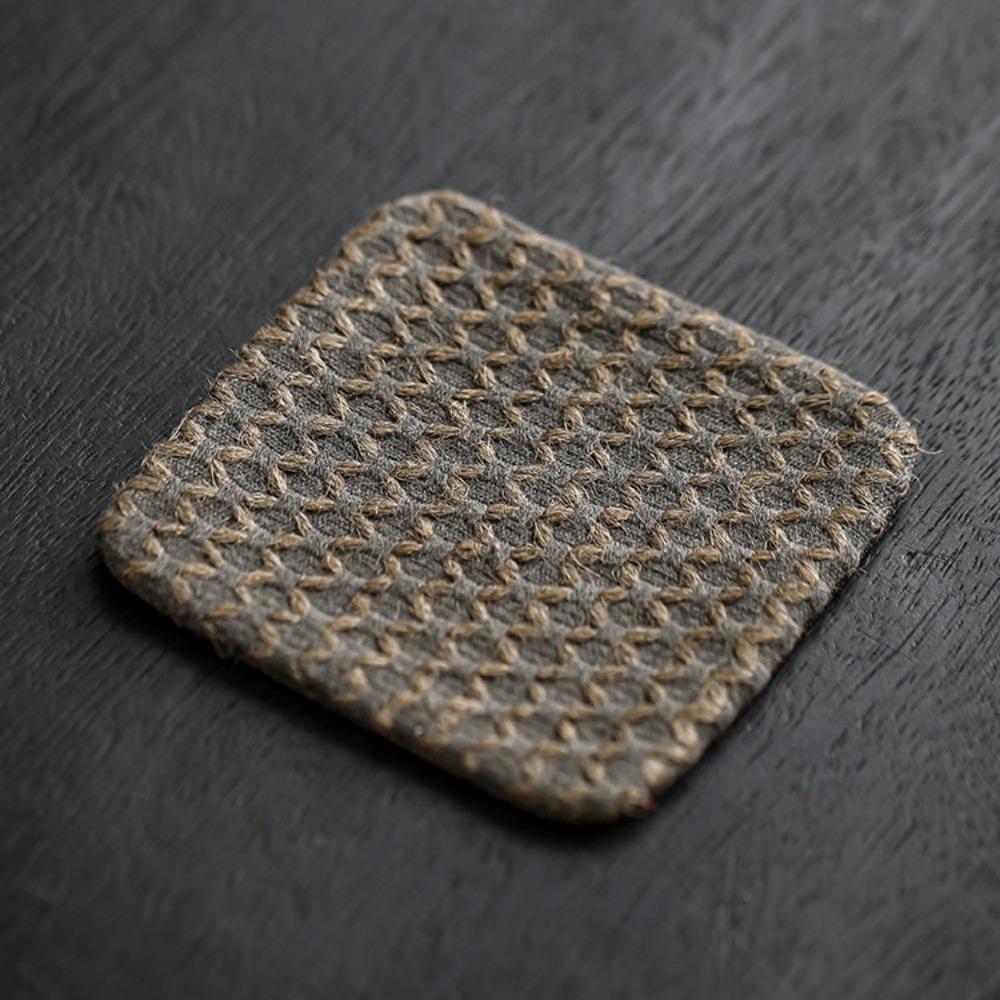 Cloth Teacup Mat Anti-slip Placemats Simple Heat Insulation Pad  Tableware