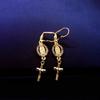 Retro Rhinestone Cross Eardrop Relief Rhinestone Earrings New Punk Style Earrings