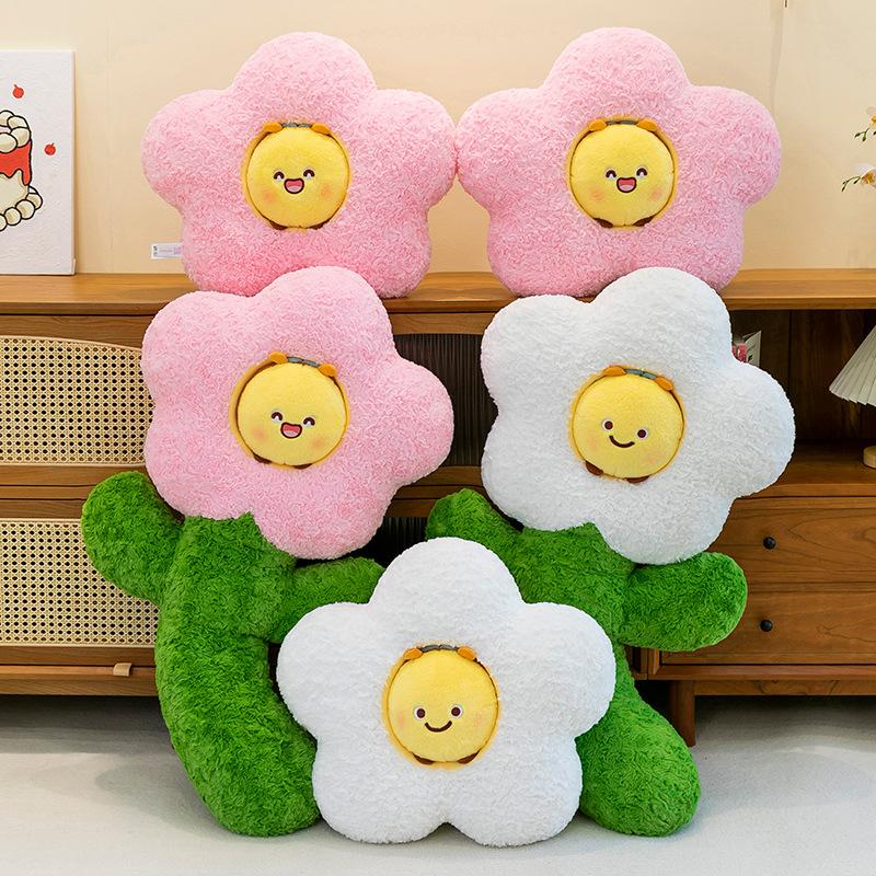 Sun bee flower throw pillow toy girl bed cushion long pillow sleeping leg pillow