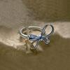 Ribbon Bowknot Rings Butterfly-Knot Open Rings Silver/Gold Adjustable Wrap Open Rings Personality Retro Decorations