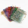 50 Stück/Los 9x12cm Herz Stern Organza Schmuckverpackungsbeutel Taschen Weihnachten Kordelzugbeutel für Hochzeitsgeschenk Schmuckbeutel