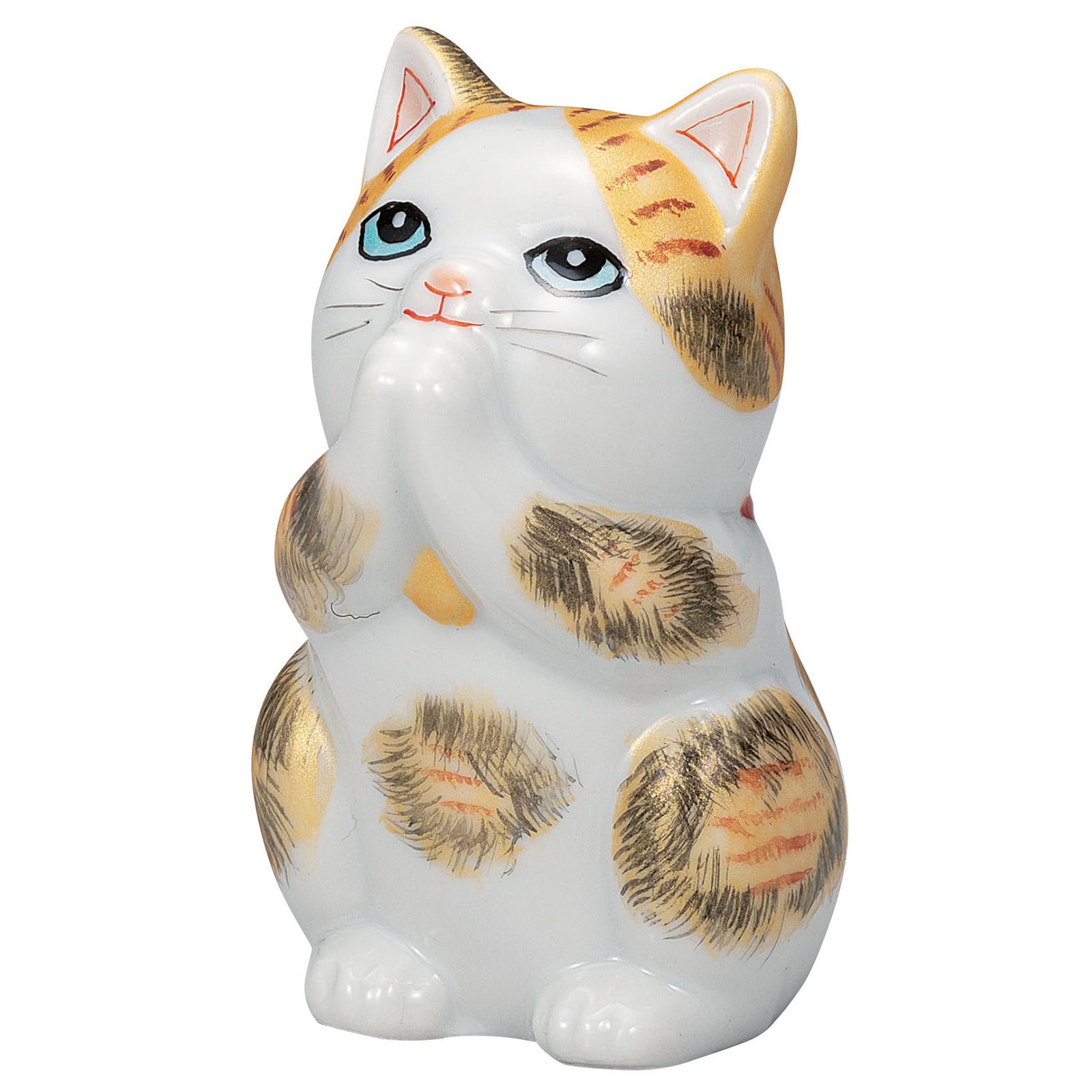 

Kutani Ware 8cm Size Maneki-neko (Lucky Cat) Figurine, Tall, 2.7, Gold-Trimmed, K9-1588