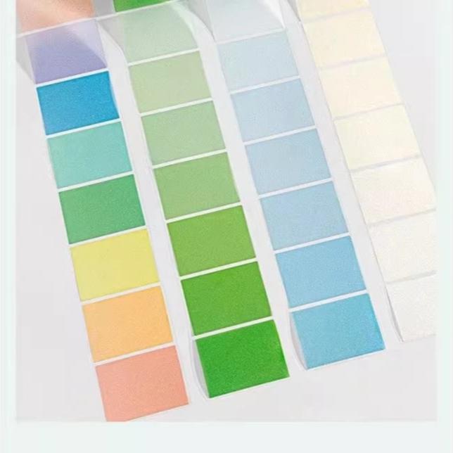 126sheet/set Pearlescent Gradient Color Sticky Note Transparent Keys Word Memo Pad Waterproof Knowledge Record Paper Student