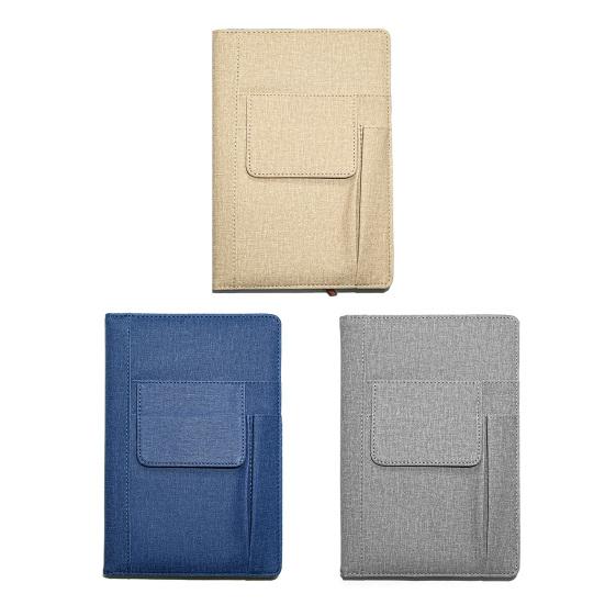 Gefüttertes Notizbuch für Männer Frauen Stoffeinband A5 Größe Notizbuch 200 Seiten Dickes Papier Journal mit Taschen für Arbeit Notizen Schreiben