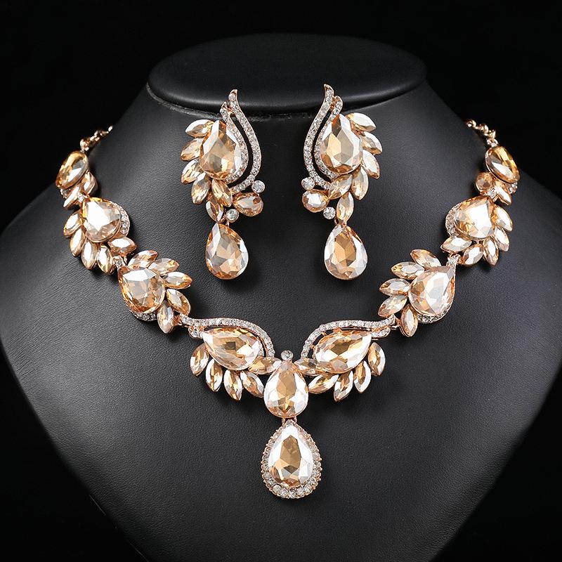 

Women s Fashion Multicolor Gemstone Necklace Set for Evening & Bridal Wear