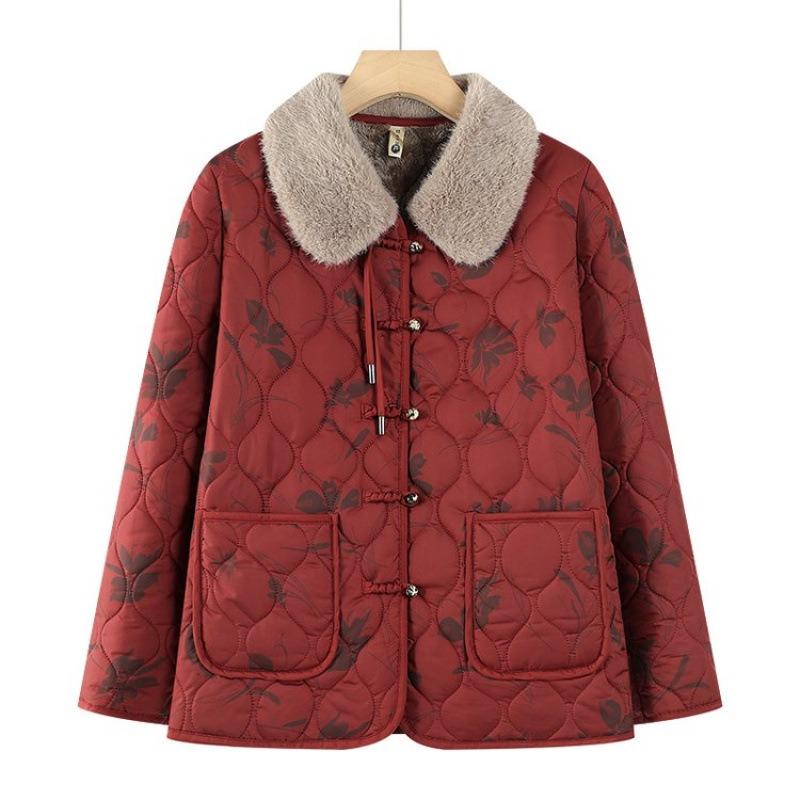 

Velvet autumn and winter cotton-padded clothes, winter cotton-padded jackets, new warm cotton-padded jackets, warm women 1XL [recommended 80-50kg]