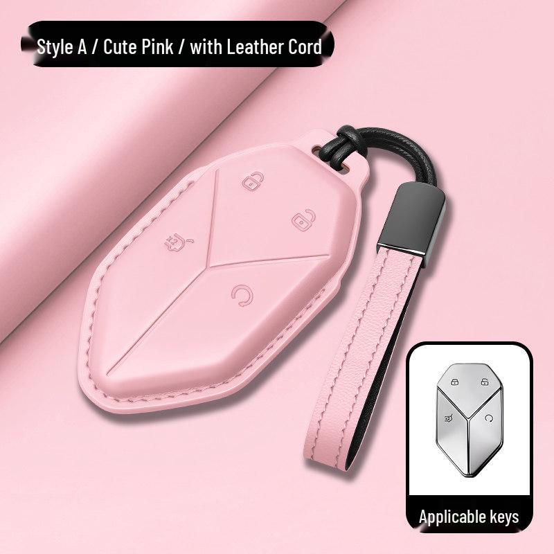 Equation Leopard Titanium Key Case: Genuine Leather, Anti-Fall, Interior Modification Accessory for 3-7 Keys