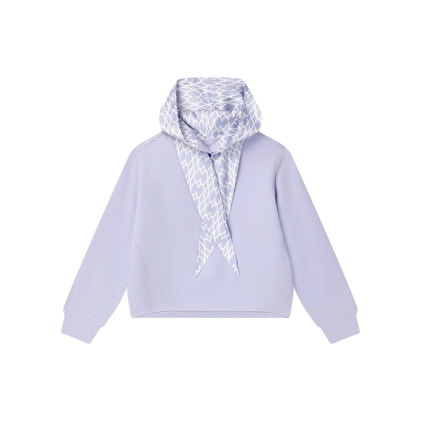 

FILA Solid Color Spliced Casual Hoodie Women hoodies Lavender F11W344205F-PU L