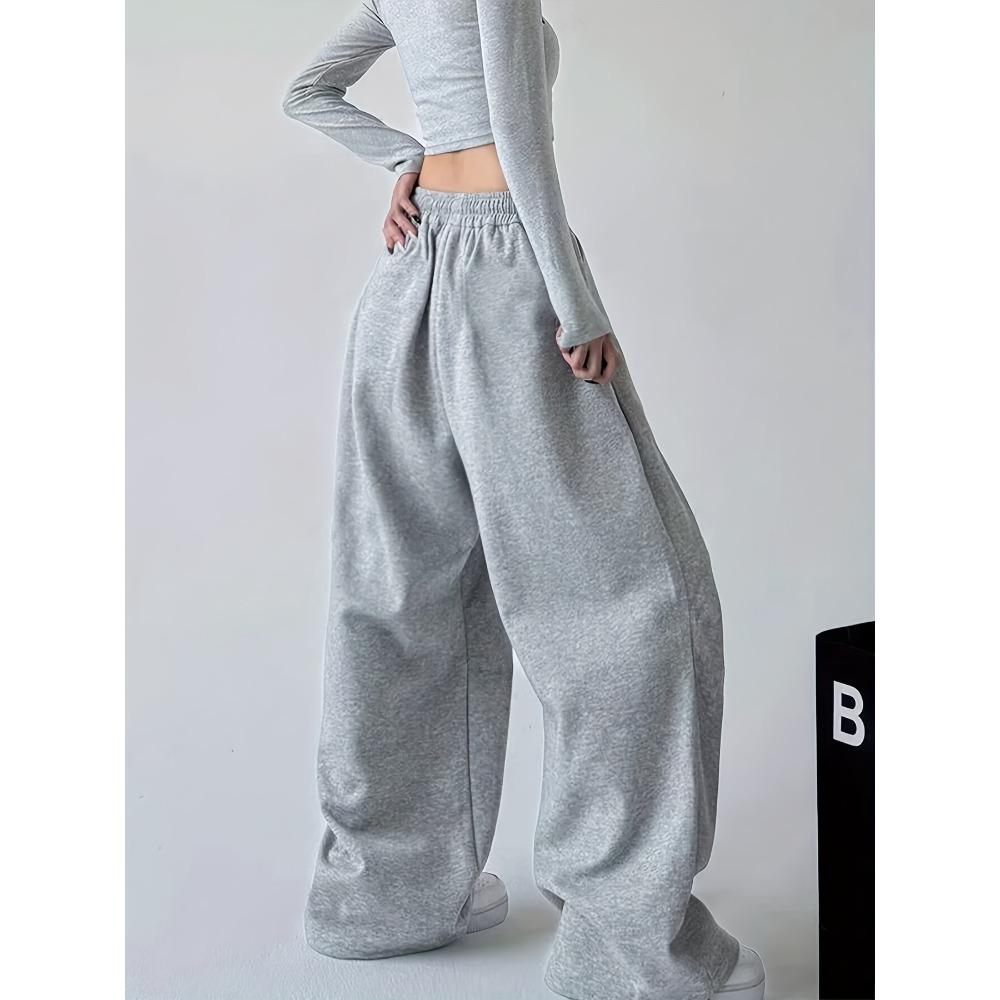 Loose Straight Leg Pants, Printed Design, Casual and Fashionable Hip-hop Streetwear, Women's Wide Leg Pants