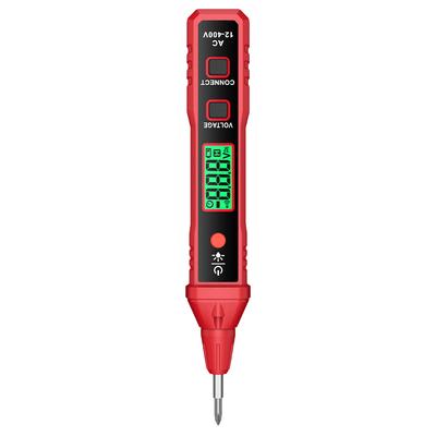 Berührungsloser Wechselspannungstester, elektrischer Stift, LCD-Anzeige, AC 12–400 V, Draht-Haltepunktfinder, elektrischer Tester, Live/Null-Draht-Tester
