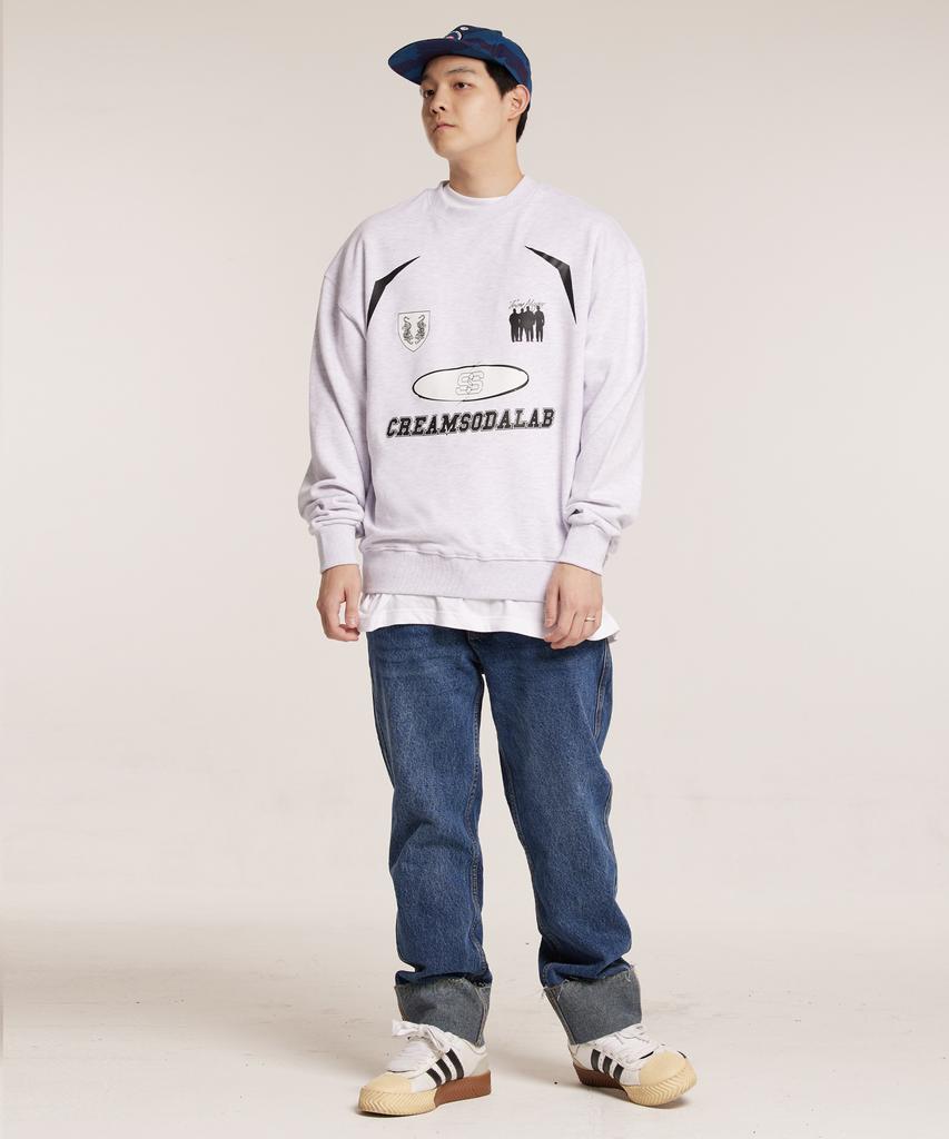 CREAM SODA LAB Crsdel Teamplay Sweatshirt Light Gray Black