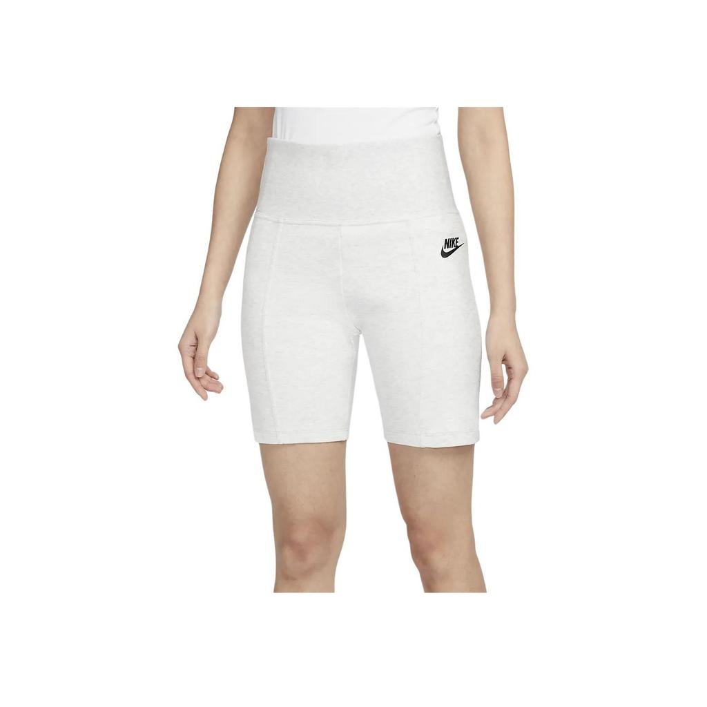 Nike Sportswear Tech Fleece Logo Print Slim High-Waisted Cycling Pants Women bottoms White FN2521-013