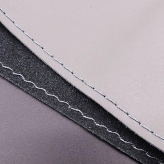 Universal DIY Needles&Thread Grey  Leather Car Steering Wheel Cover Case