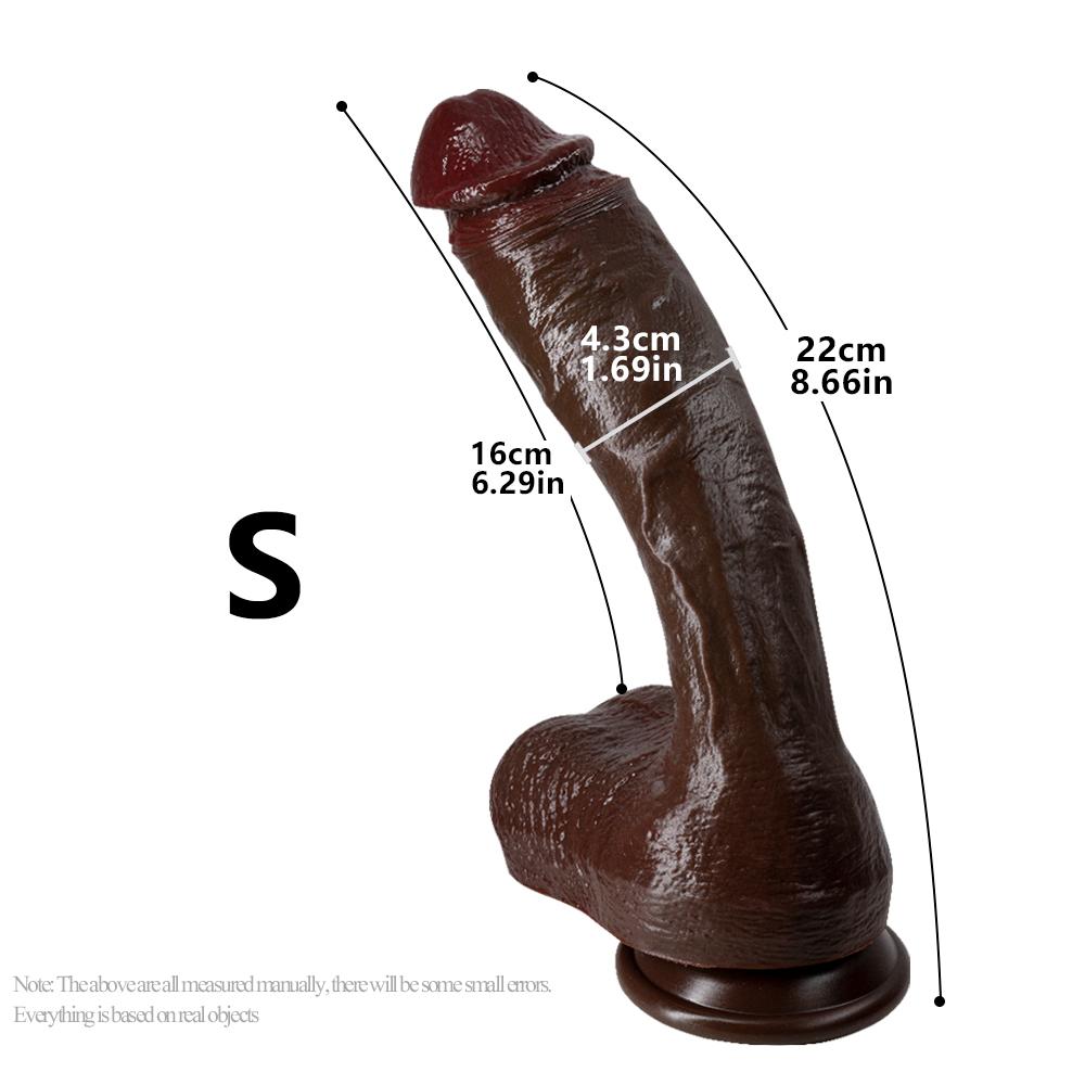 Extra Large Realistic Dildo – 5 Sizes Up To 33cm, Soft Liquid Silicone Penis Toy with Strong Suction Cup, Female & Couple Sex Toy