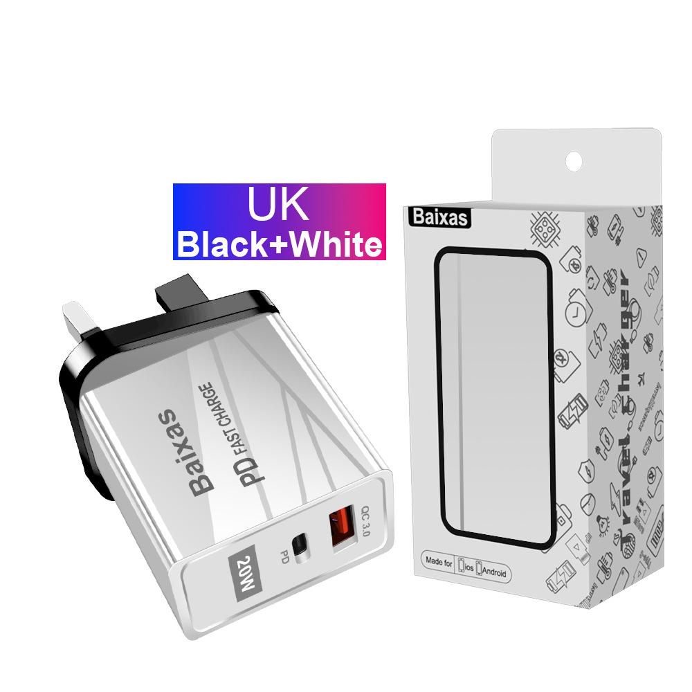 EU Standard QC3.0+PD Travel Charger with Fast Charging USB Ports (5V/9V/12V) - Compatible with EU, UK, AU