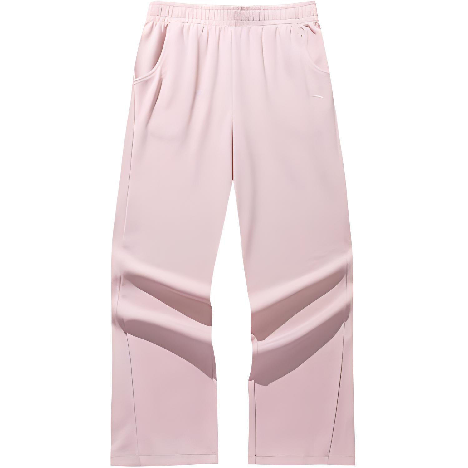 

Anta Comfortable Casual Simple Loose Straight High-Waisted Knitted Sports Pants Women bottoms Soft-Pink 962517303-1 XL