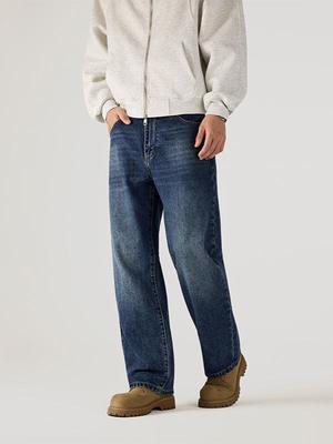 Xintang Men's 2025 Autumn Wide-Leg Pure Cotton Casual Jeans