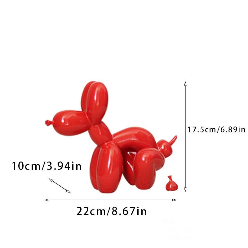 Cartoon Balloon Dog Interesting Sculpture Pooper Dog Cartoon Resin Crafts Funny Puppy Home Decoration Accessories