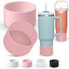 2PCS Silicone Boot Bottom Sleeve Cover for Stanley 40oz Tumbler Quencher Adventure and Ice Flow Flip 30 Oz 20 Oz Water Bottle Cup Holders 5