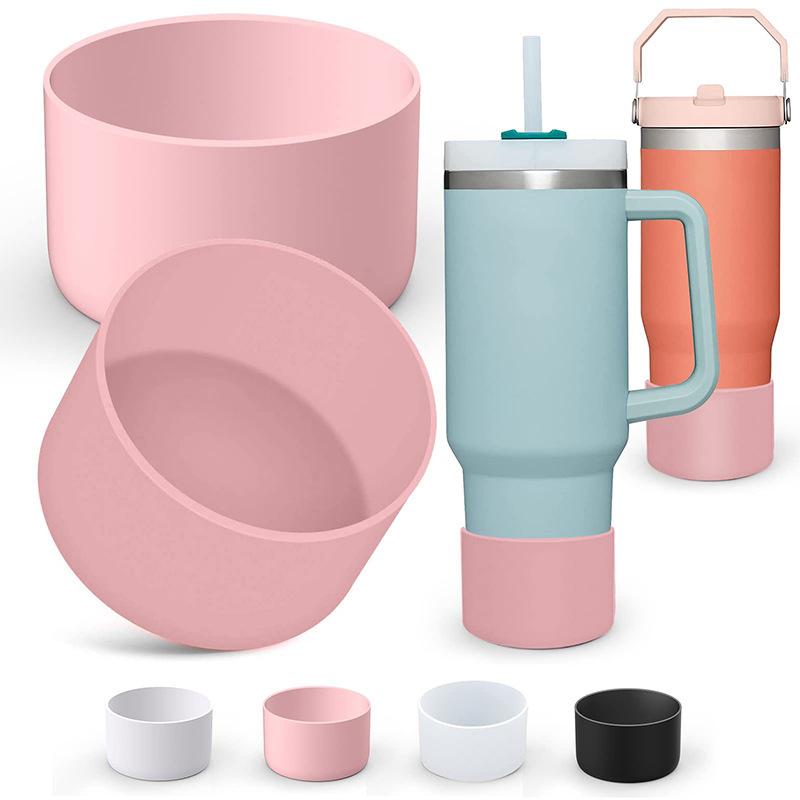 2PCS Silicone Boot Bottom Sleeve Cover for Stanley 40oz Tumbler Quencher Adventure and Ice Flow Flip 30 Oz 20 Oz Water Bottle Cup Holders 5