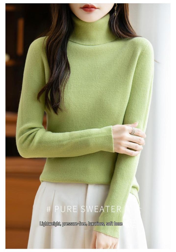 Women's Slim Fit High Collar Sweater - Warm, Versatile Base Layer for Autumn/Winter