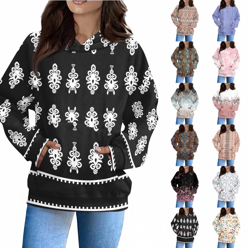 Women's Fashion Daily  Casual V-Neck Long Sleeve Printed Top