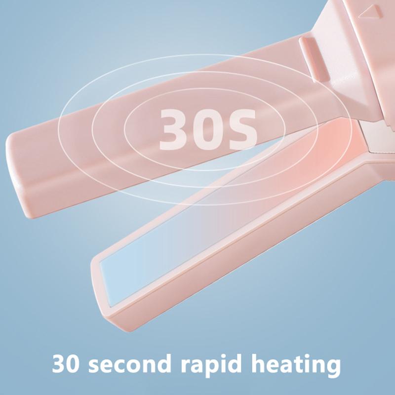 Tragbarer Mini-Haarglätter mit süßem USB-Stick für glattes Haar, Schlafsaal, kleine Power-Schiene, flauschiger Pony, glattes Haar, Lockenstab