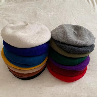 Multi-color Wool Beret Hat Women Girls Spring French Vintage Painter Hat Artist Plain Beanie Hat Elegant Lady All Matched Caps
