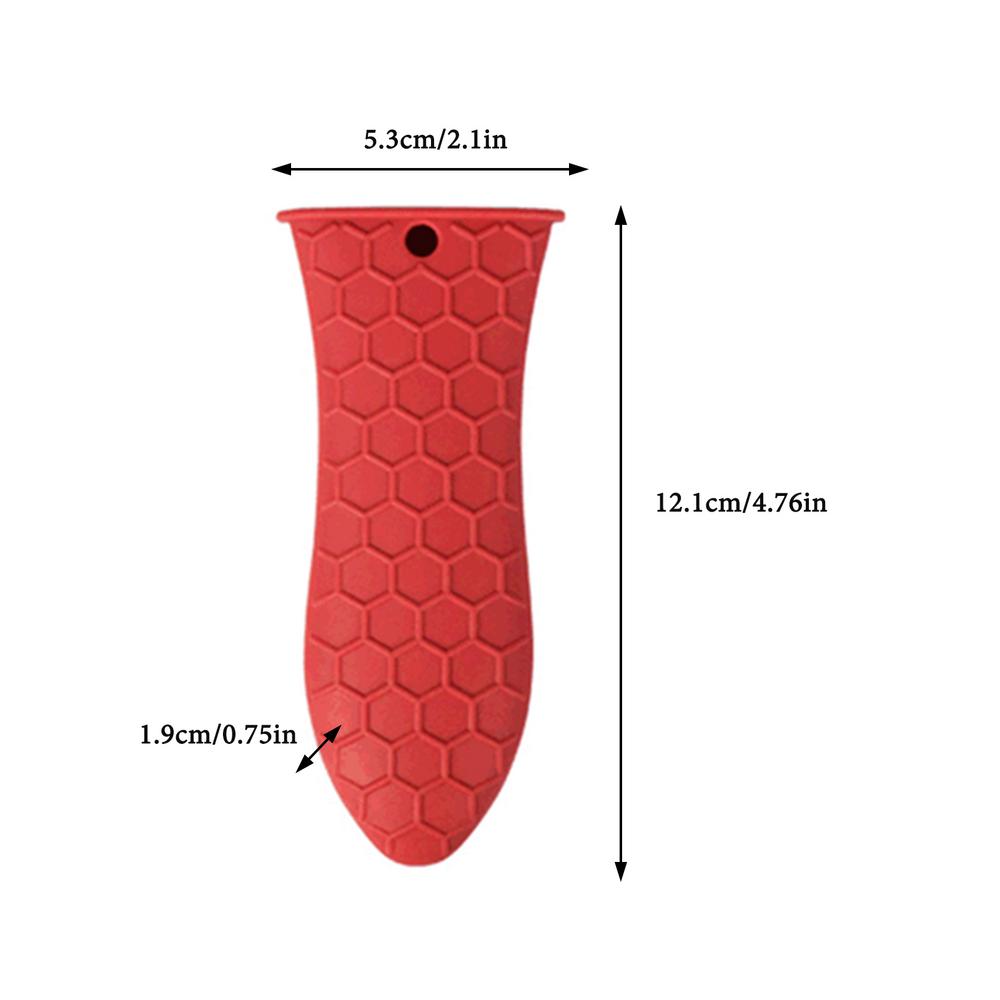 Silicone Handle Cover Honeycomb Hot Handle Holder Potholder For Cast Iron Skillets Pans Grip Sleeve Cover Pots Pans Handle Part
