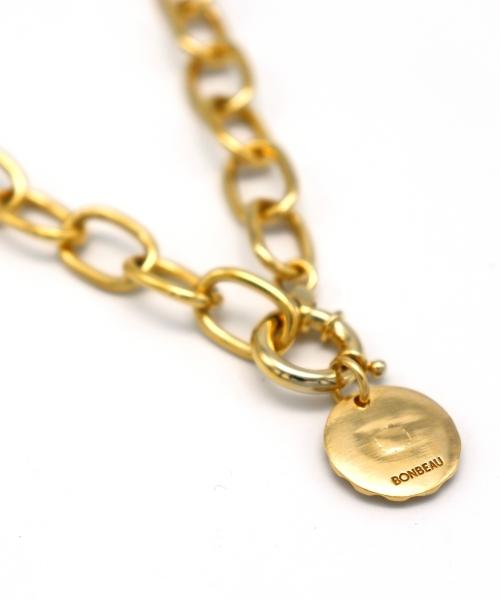 Bonbeau Edge Pendant Bold Chain Necklace Star Coin Pendant Bold Gold Chain Necklace