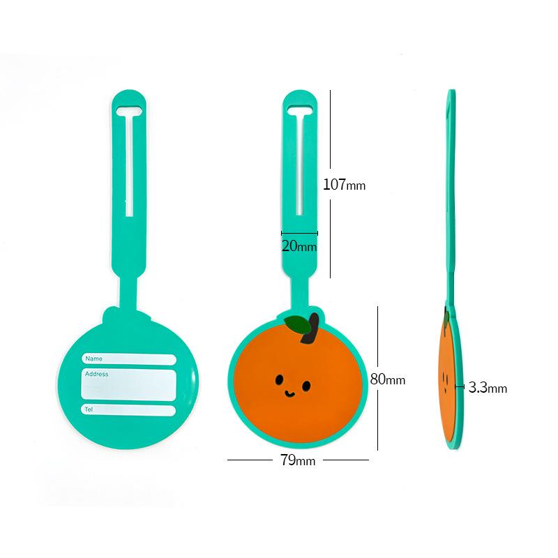 Cute Fruit PVC Luggage Tag - Anti-Lost Identification for Travel, Boarding, and School