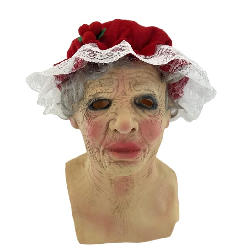 Halloween Party SantaClaus Latex Mask Party Dress Up Supplies Christmas SantaClaus Hat Mask Full Face SantaClaus Mask